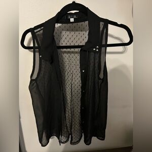 Black Sheer Sleeveless Top